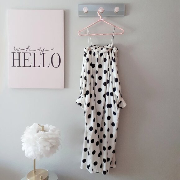 NWT Zara off-white ecru and black polka dot dress, S - Picture 13 of 15